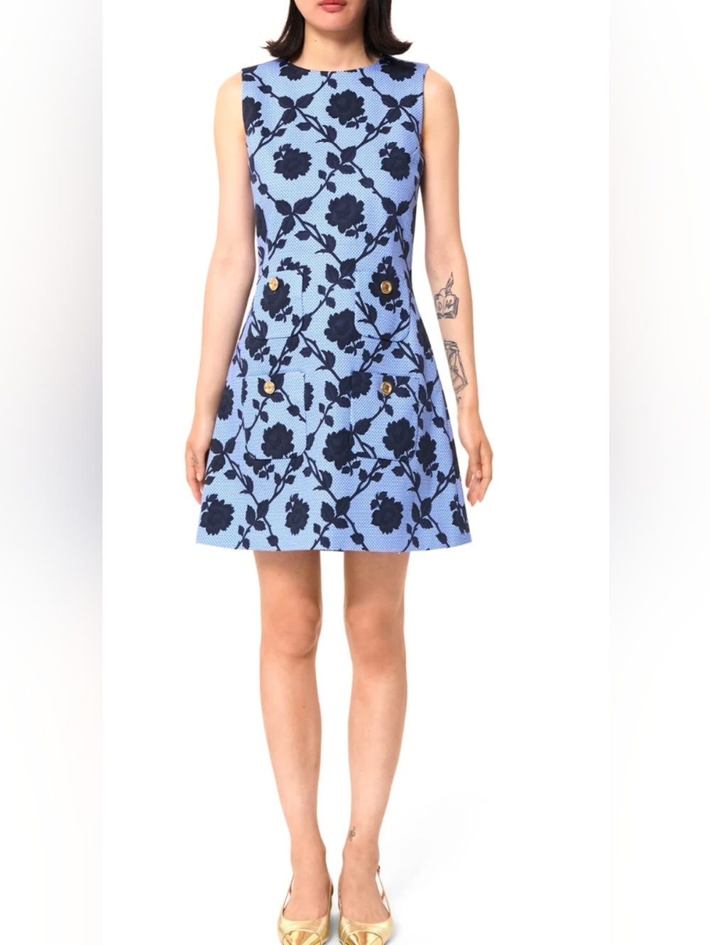 NWT Tara Jarmon Russell Blue Dress, Lined